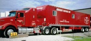 45-foot emergency spill response command center and equipment trailer at emergency preparedness training with Bothwell Fire Department.