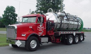 Straight truck with stainless steel barrel and high pressure pump